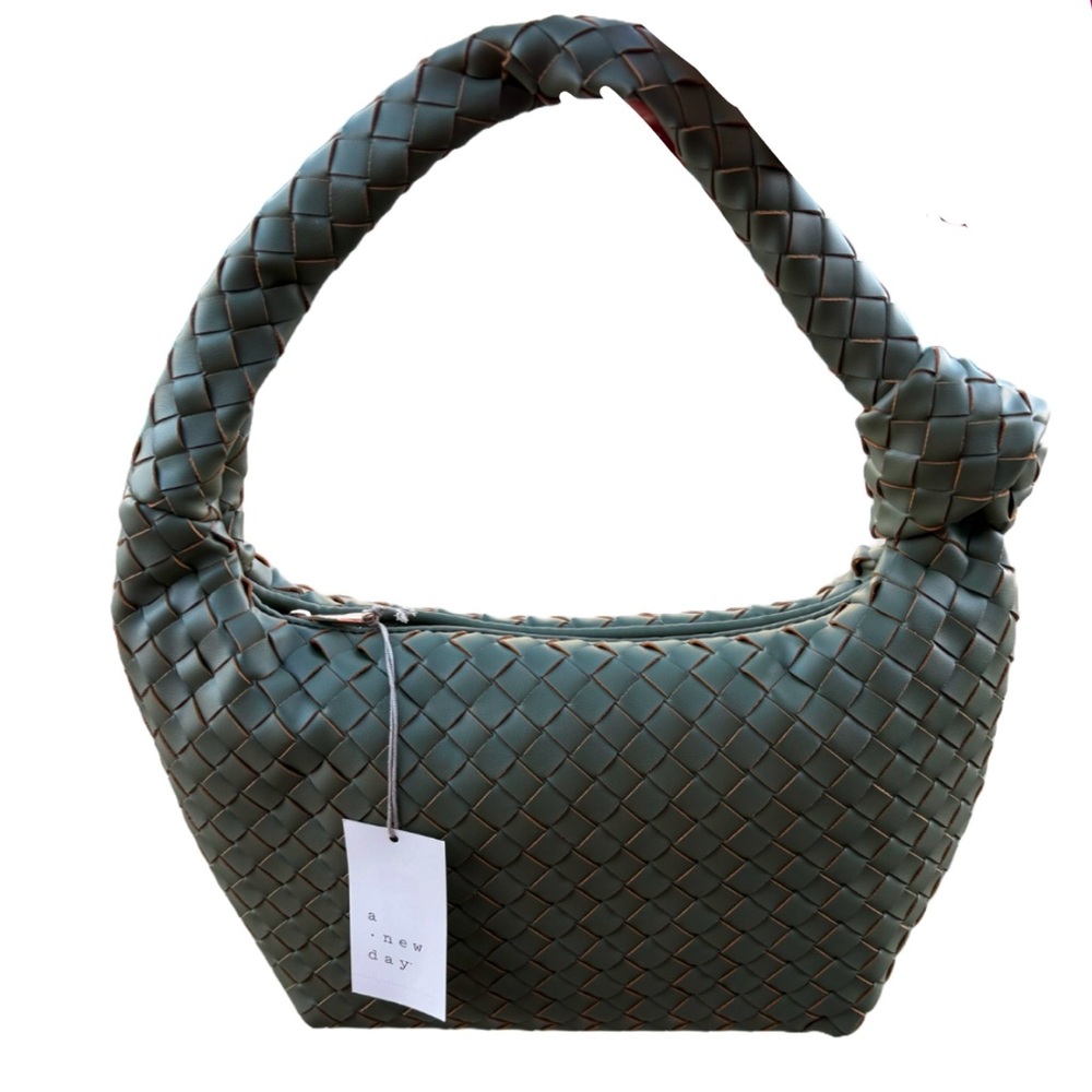 A NEW DAY NWT slouchy woven shoulder bag -Olive green